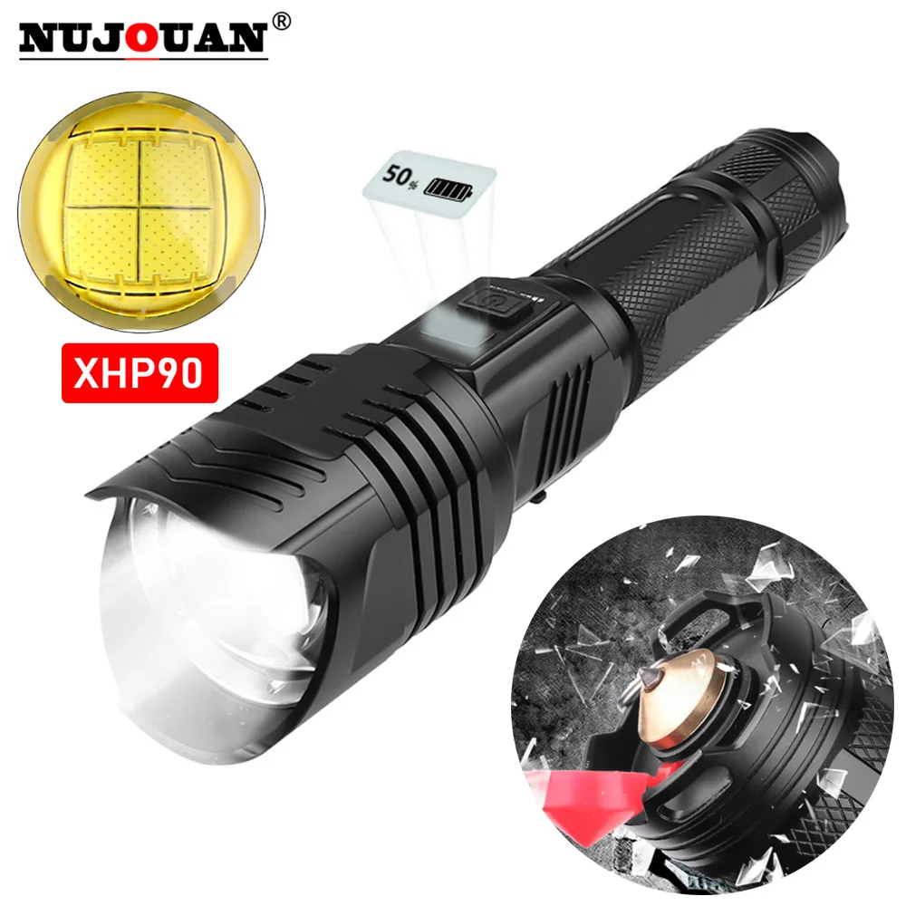 2021 High Bright Power XHP90.2 LED Flashlight Xlamp Aluminum Hunting L2 Waterproof Torch Light Powerful Lanterna By 18650  26650