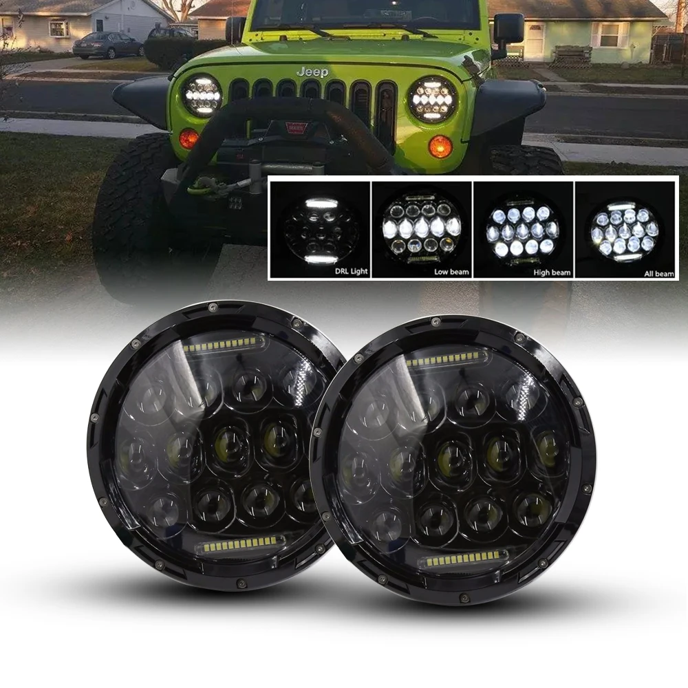 Автомобильные аксессуары 75 Вт светодиодные фары лампа для Jeep Wrangler JK CJ LJ Hummer H1 H2