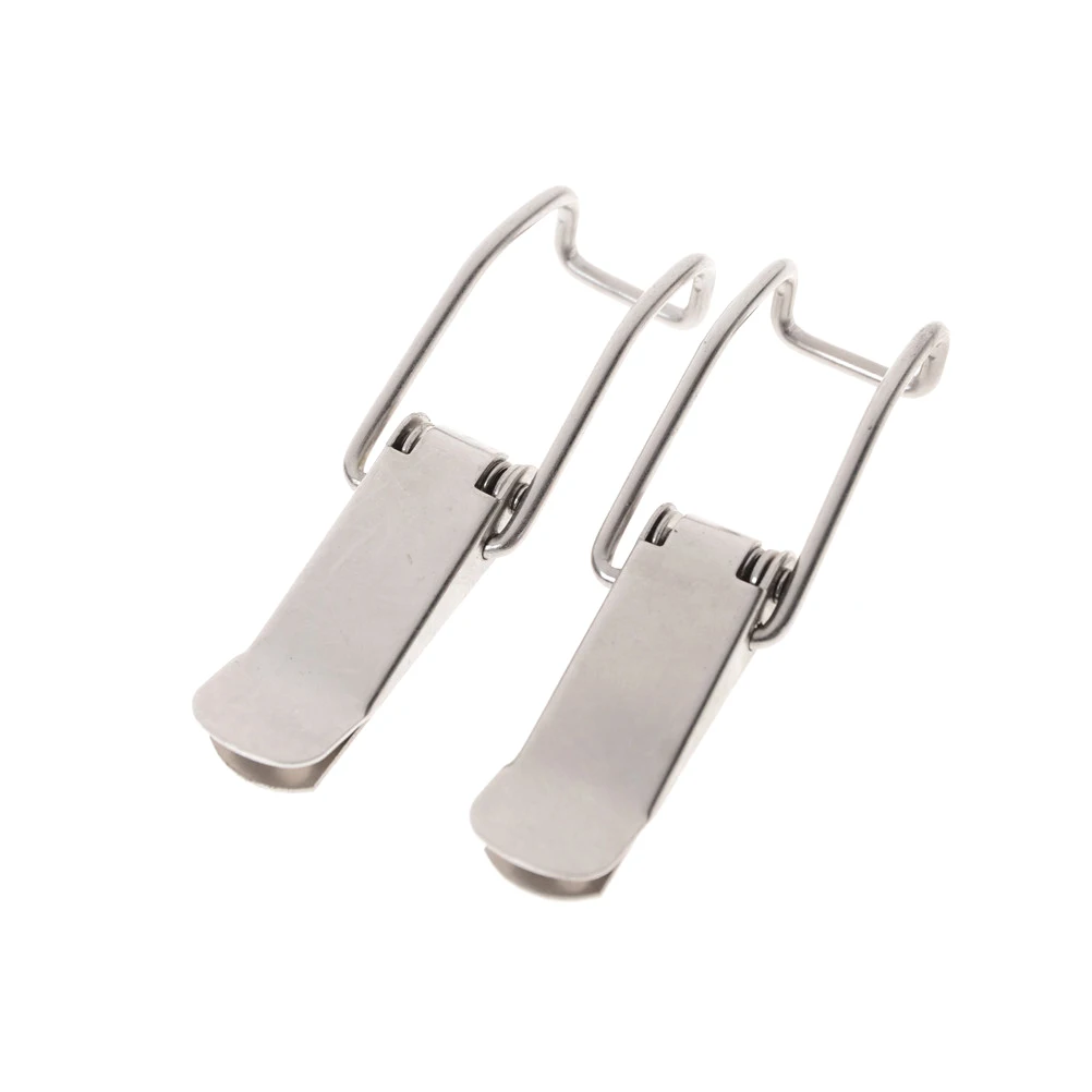 

2PCS J115B Hardware Cabinet Boxes Spring Loaded Latch Catch Toggle Iron Hasp For Sliding Door Simple Window Cabinet 74*20mm