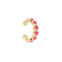 european france style sparkling ear cuff single small dot ear cuff 1pcs rainbow color enamel ear cuff gold women jewelry
