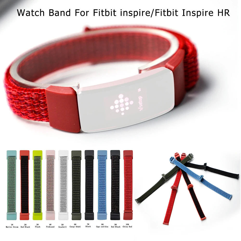 

For Fitbit Inspire Nylon Hook Loop Watch Band Replacement Wristband Intelligent Wearable Accessories Silicone Watch Strap