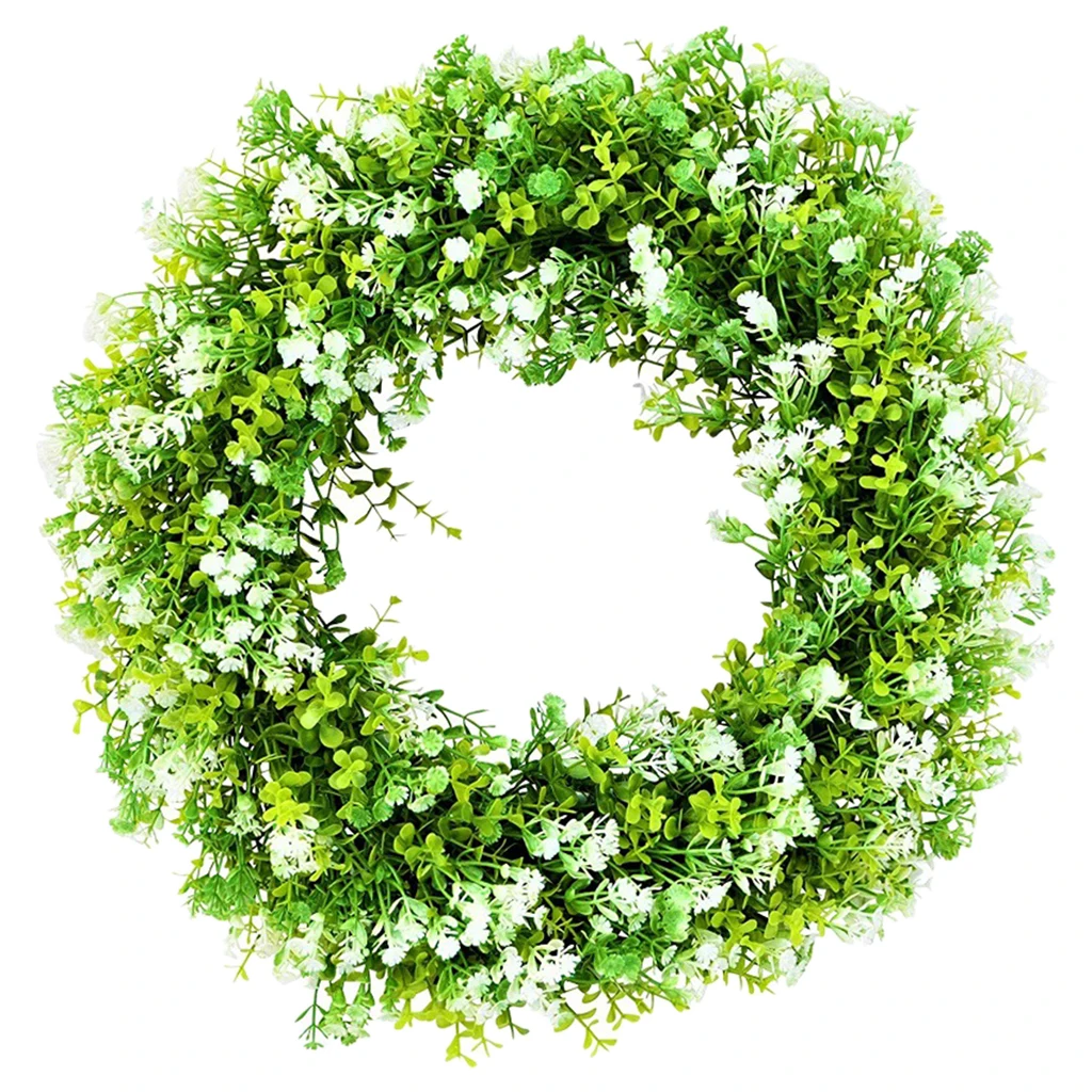 

Eucalyptus Front Door Wreath Artificial Gypsophila Garland Outdoor Decor