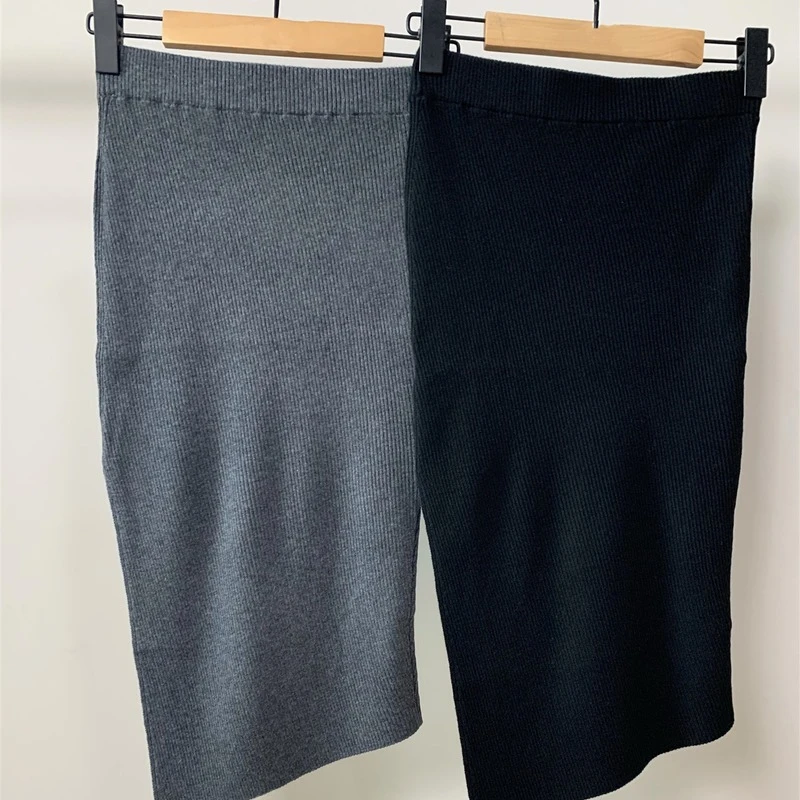 

Irregular Twisted Hem, Ribbed Slits, Pure Wool Knitted Women Skirt