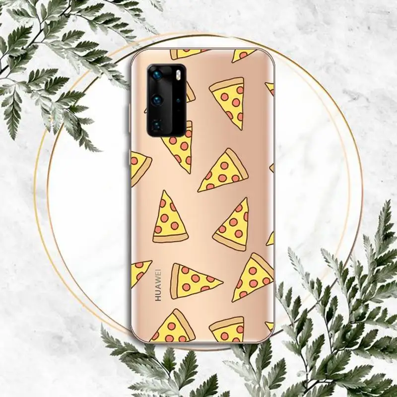 

Pizza food hamburger Phone Case Transparent for Huawei P honor 8 10i 20 30 40 smart 2019