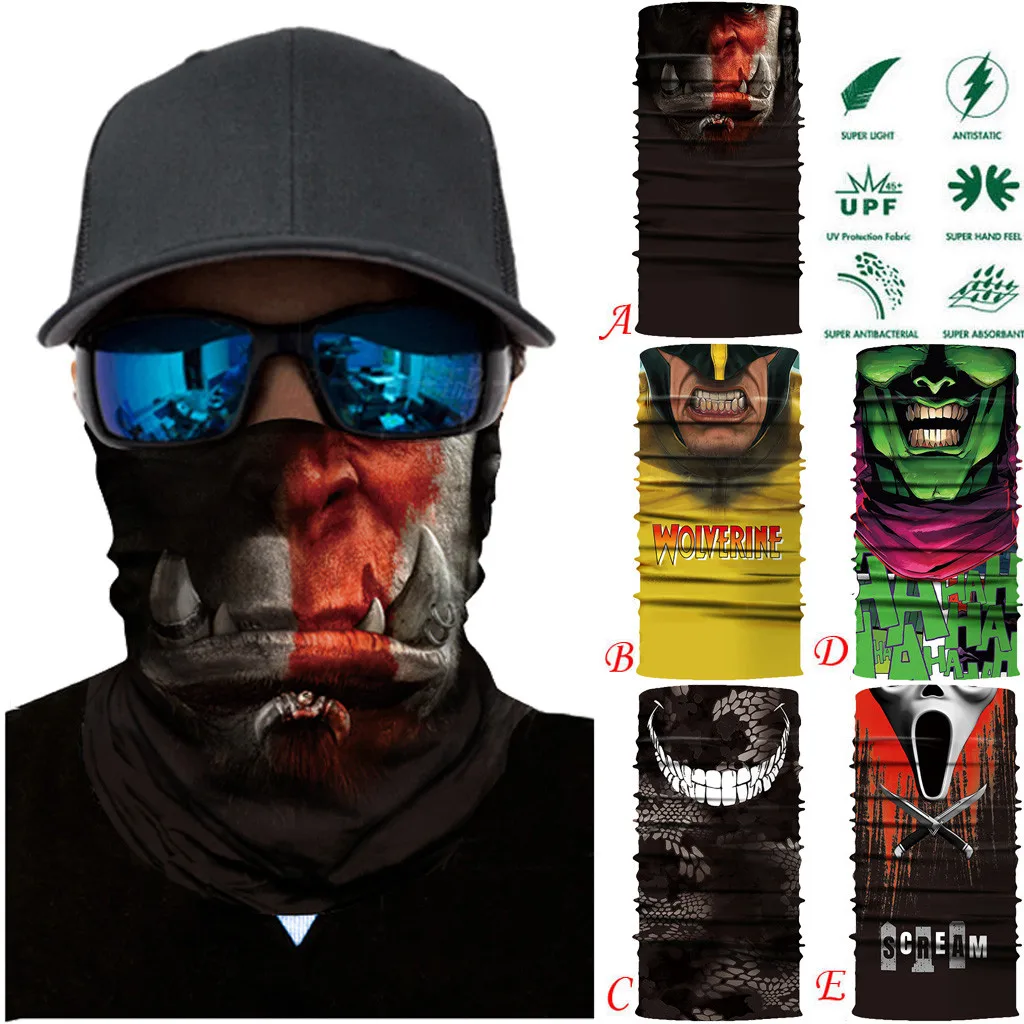 Балаклава с 3d рисунком черепа шарф-грелка для шеи гетра полуобложка лица