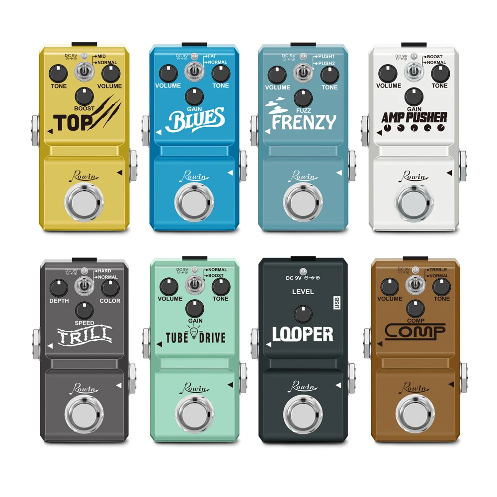 Rowin Guitar Pedals Booster Overdrive Fuzz Tremolo Distortion Effect Pedals for Electric Guitar and Bass