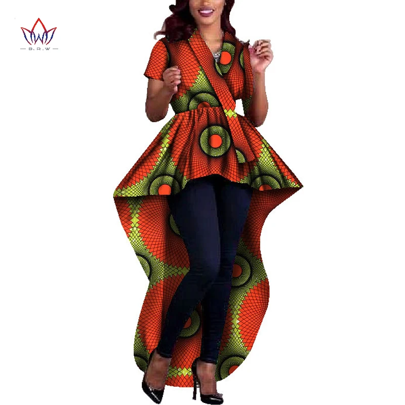 2021 BintaRealWax New Women Dashiki African Short Sleeve Coat Dresses for Daily Wedding Party Ankara Floor-length Dress WY1356