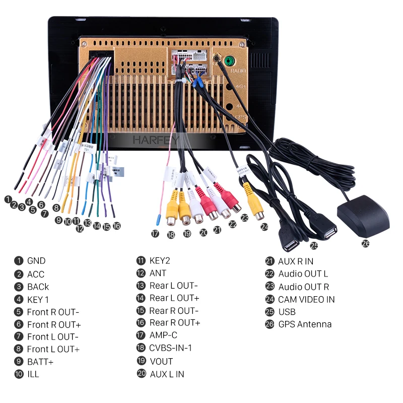 Harfey 1G + 16G Универсальный Автомобильный мультимедийный плеер Android 8 1 10 &quot2Din GPS