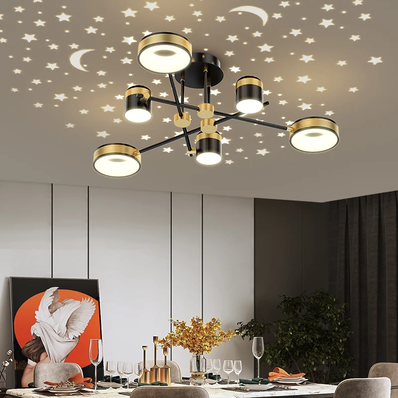

Modern Simple New LED Ceiling Chandelier Lights Living Dining Room Bedroom Villa Apartment Indoor Lighting Lamps Remote Dimming