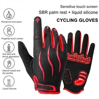 2pcs autumn winter warm cycling full finger touch screen gloves bike supplies full finger touch screen gloves bike supplies