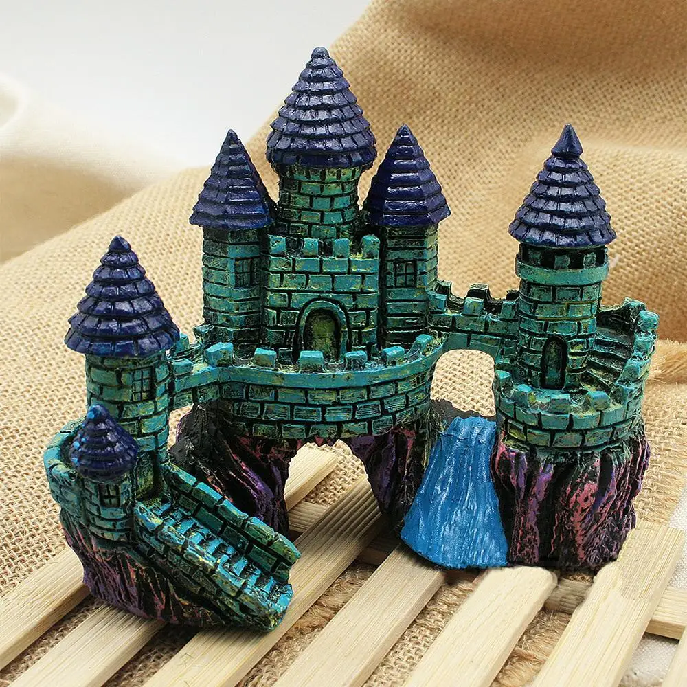 

Aquarium Decoration Castle Desolate Tower Resin Fish Tank Ornament Antique Building Greenery Roman Europe Super Cool Castle
