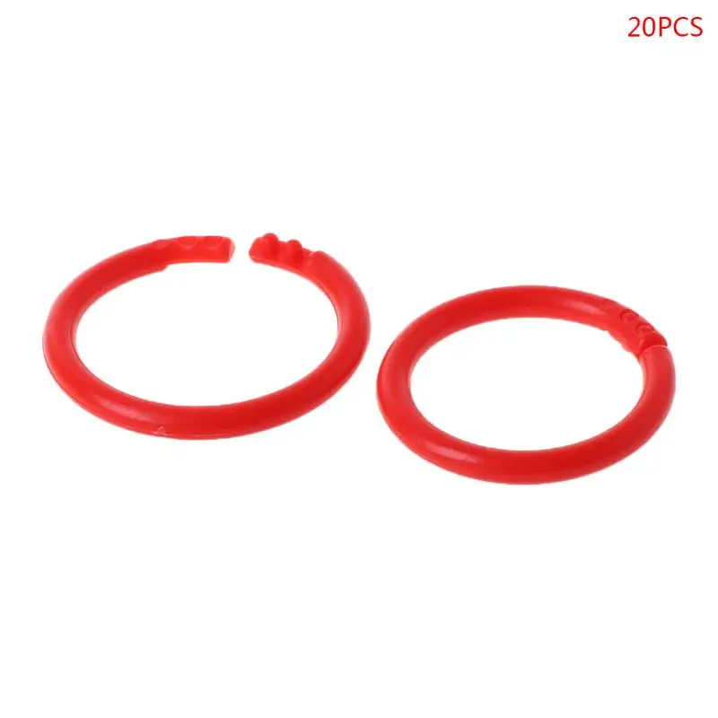 

20x Creative Plastic Circle Multi-Functional Loose Leaf Ring Binder Hoop For DIY Photo Scrapbook Album Book Office R9JA