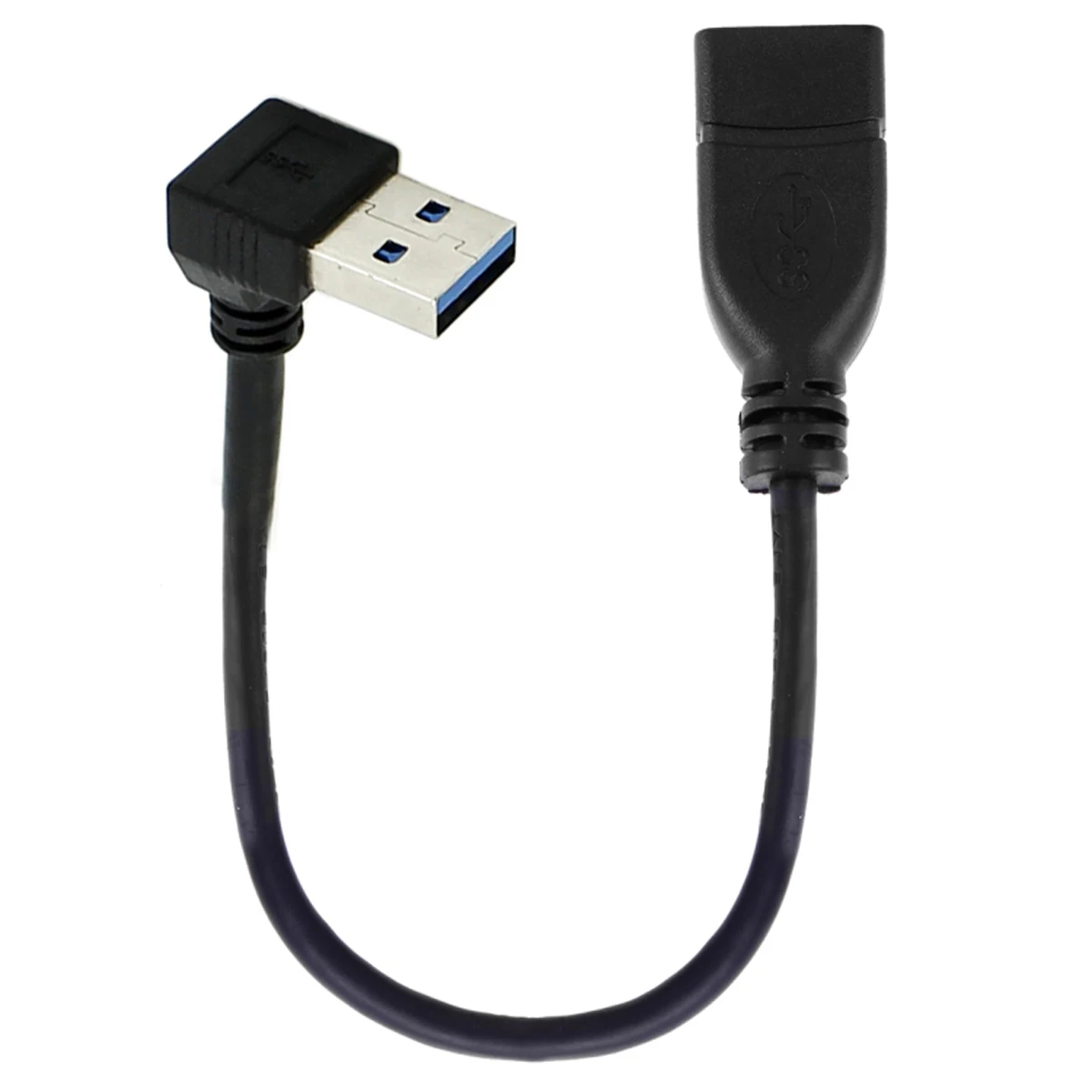 

CYSM 90 Degree USB 3.0 Type-A Male to USB 3.0 Type-A Female Extension Cable 20cm 5Gbps