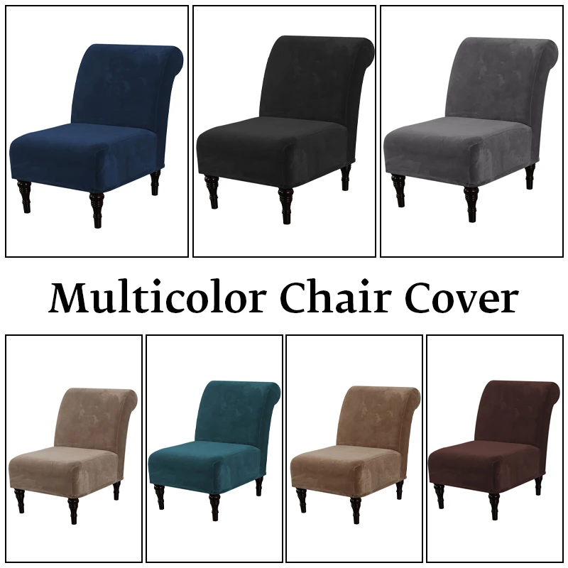 

Modern Accent Chair Covers Velvet Armless Chair Cover Stretch Seat Sofa Slipcover Room Home Couch Furniture Protector Cover