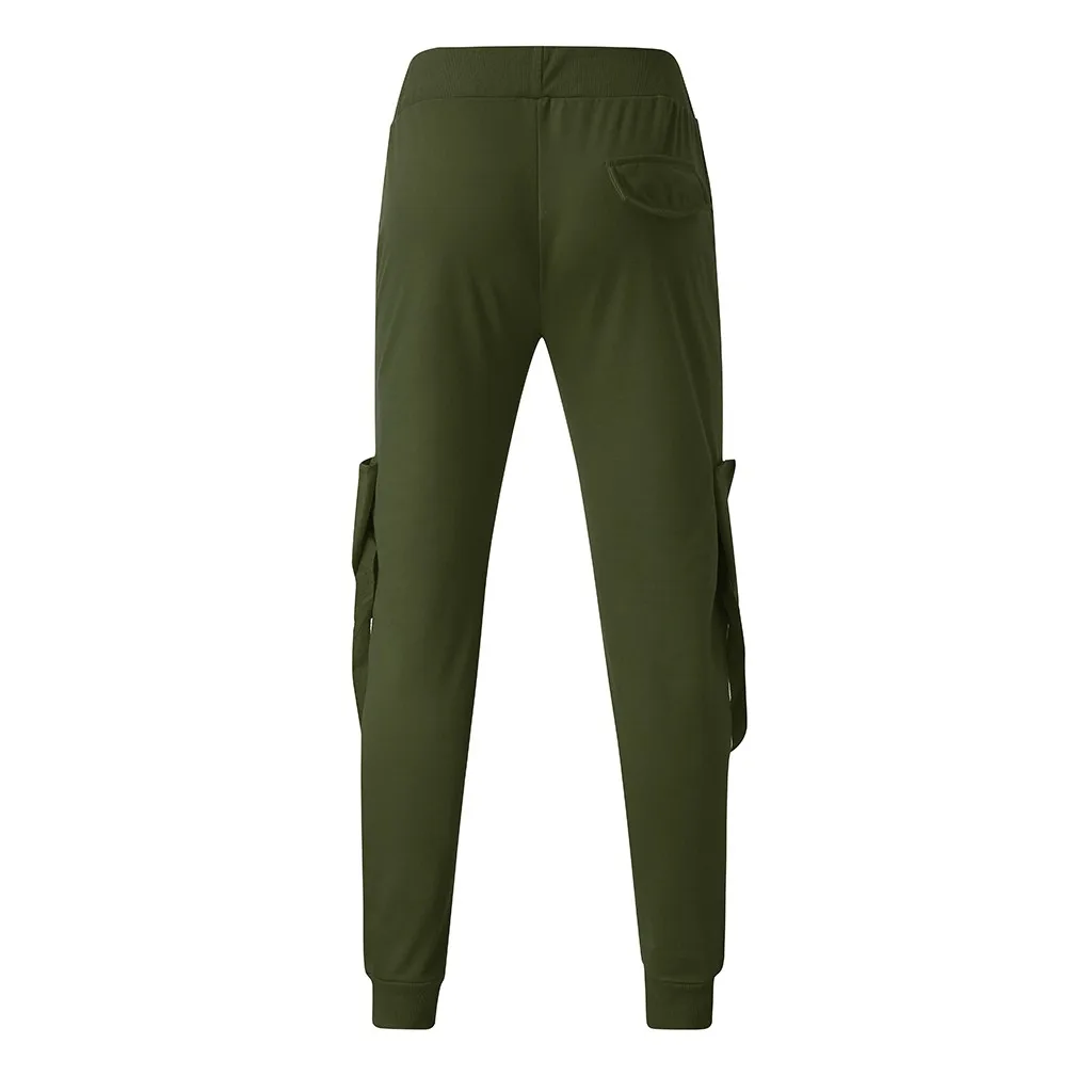 

Multi-pocket Harem pants men solid streetwear Casual jogging Trouser solid hip hop pantalones hombres