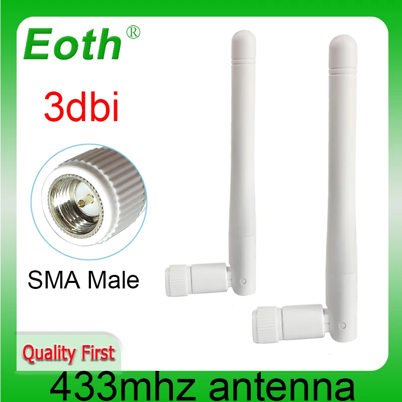 

EOTH 1 2 шт. 433 МГц Антенна 3dbi sma штекер lora антенна pbx iot модуль lorawan сигнальный приемник антенна с высоким коэффициентом усиления