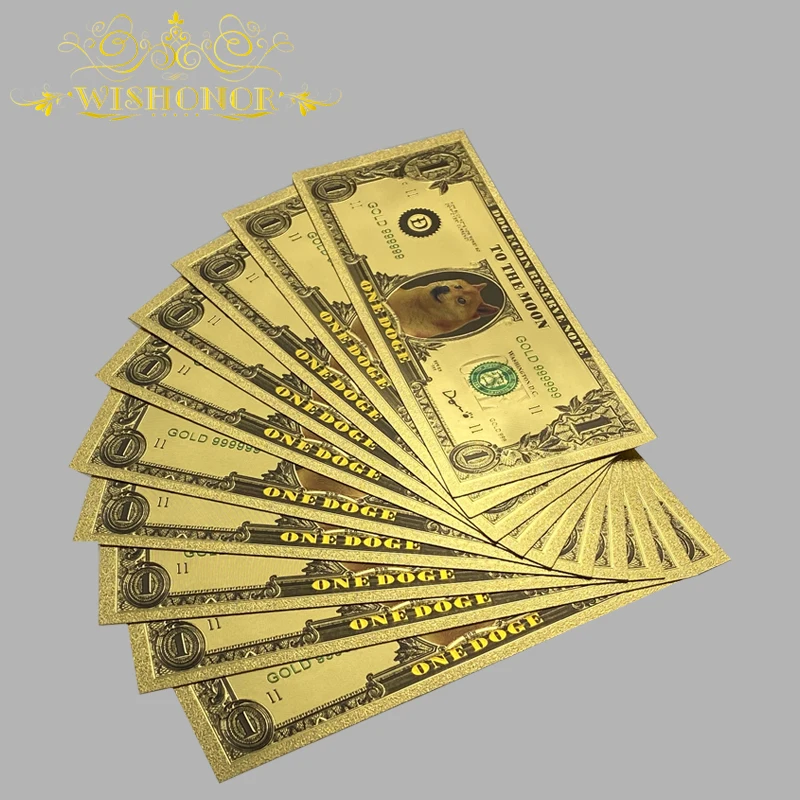 1-10 шт. хорошие подарки для 1-100 Биткоин и догкоин с красивой рамкой в золотой