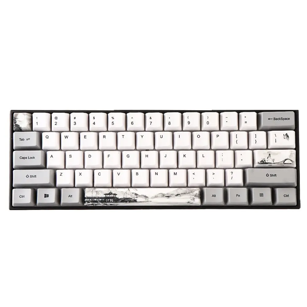 PBT сублимационный китайский Lnk набор ключей OEM профиль Keycap для GK61 GK64 Механическая
