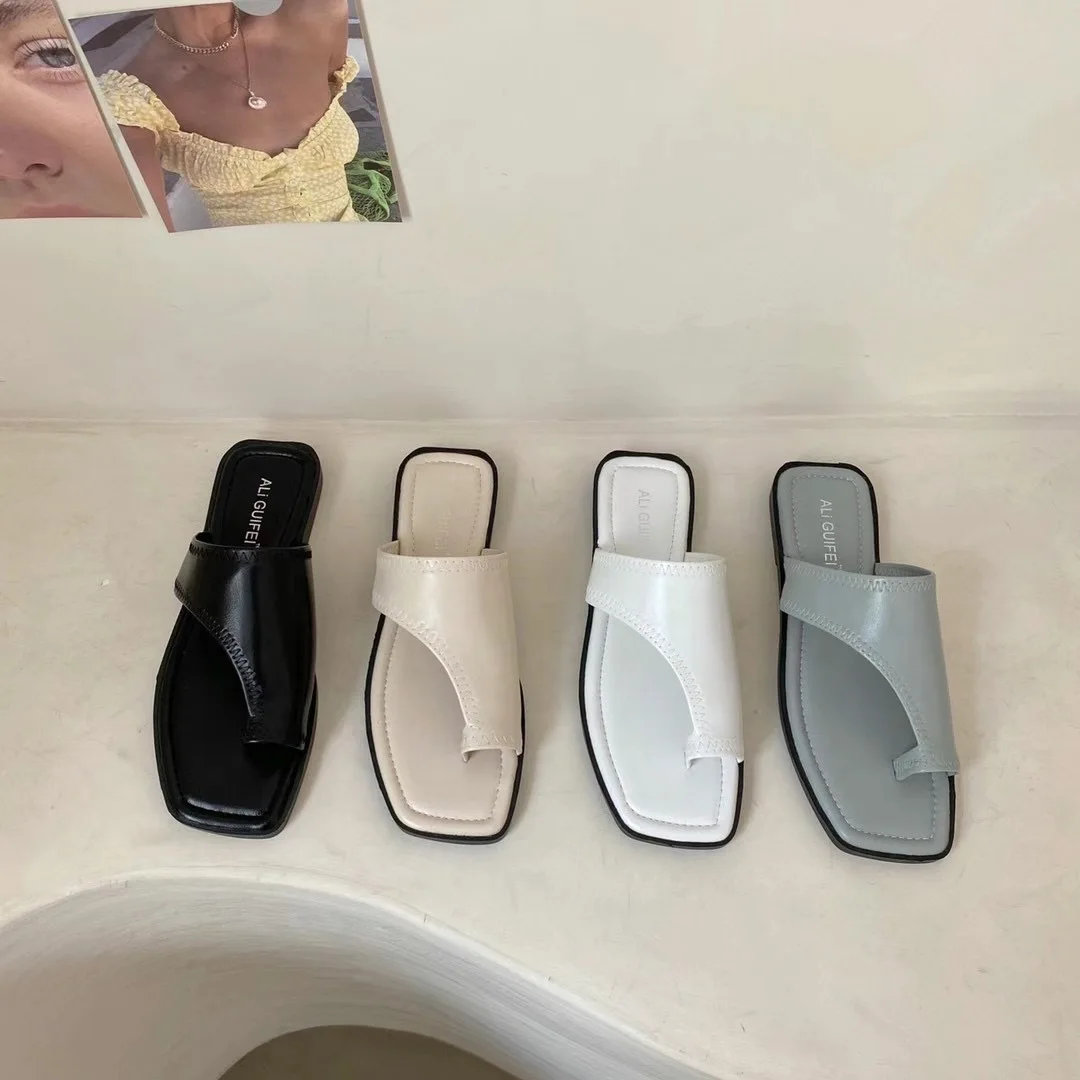 

Clip Toe Women Slippers Flats Heeled Solid Color Hollow Sandals Slides Beach Shoes Beach Shoes Woman Fashion Slides Size 35-39