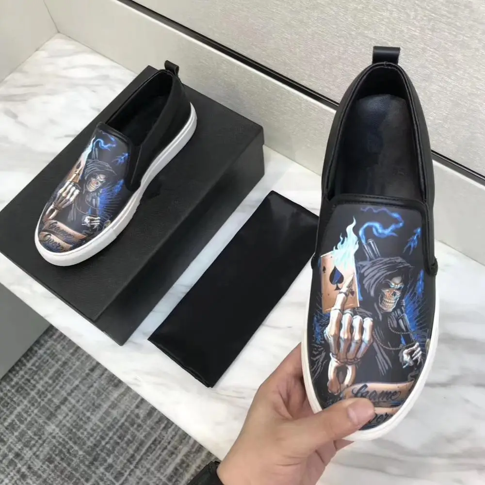 Туфли мужские кожаные ручной работы роскошные модные лоферы плоская подошва