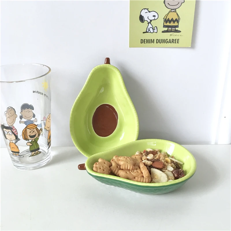 Красивая керамическая миска авокадо фруктовый узор закуска для десерта блюдо