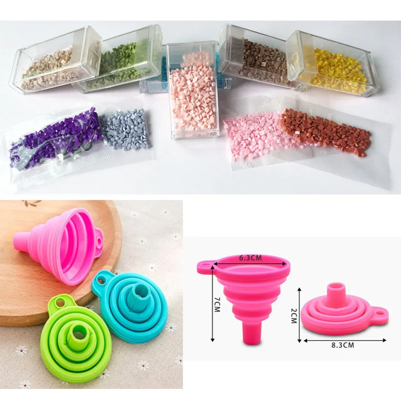 1 шт Мини Портативный складной силикона воронка алмазов картина аксессуары из