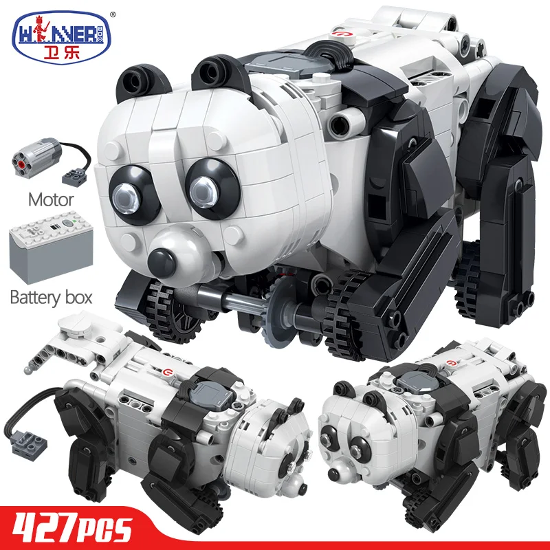 

HotERBO 427 шт. Технология строительный блок TechMould King Электрический панда животные робот блоки, Детские кубики, развивающие игрушки подарки