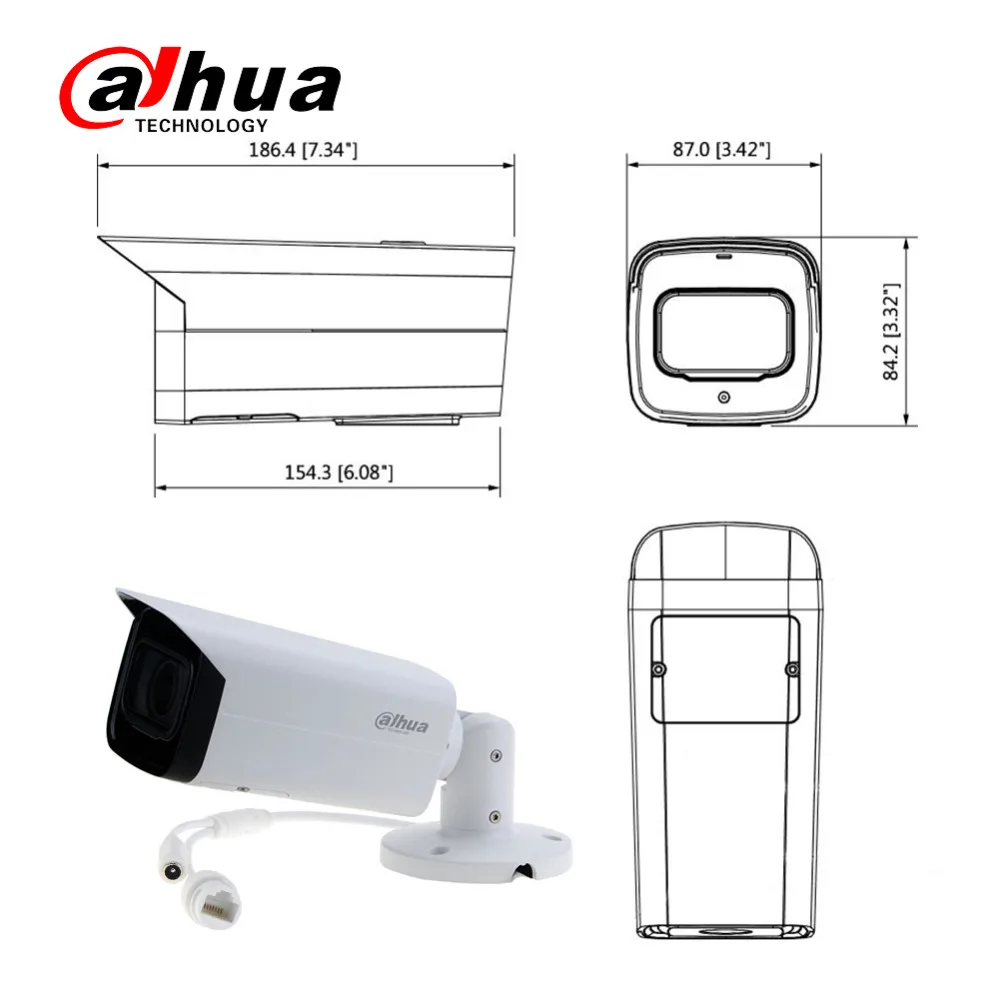 IP-камера Dahua HD 6 МП 2 7-13 5 мм 5-кратный зум ночное видение IR60M встроенный микрофон PoE