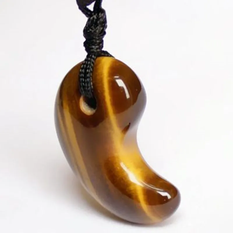 Ожерелье из натурального тигрового глаза подвеска с кристаллами кварцевый кулон