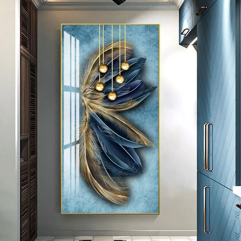 

Modern Nordic Art Feather Canvas Painting Abstract Poster and Prints Wall Art Pictures for Living Room Home Decoration Cuadros