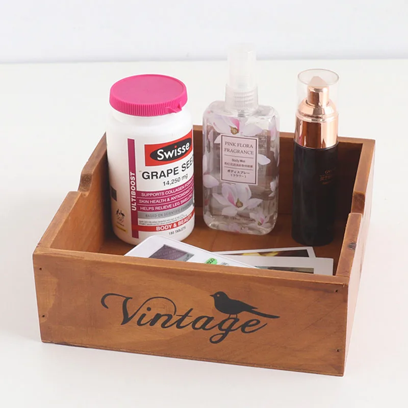 

Скандинавский деревянный горшок для суккулентов, деревянный органайзер для косметики, настольная коробка для хранения продуктов, украшени...