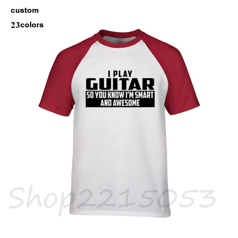 Мужская хлопковая футболка с надписью Smart and Awesome Guitar уличная одежда 2020 |