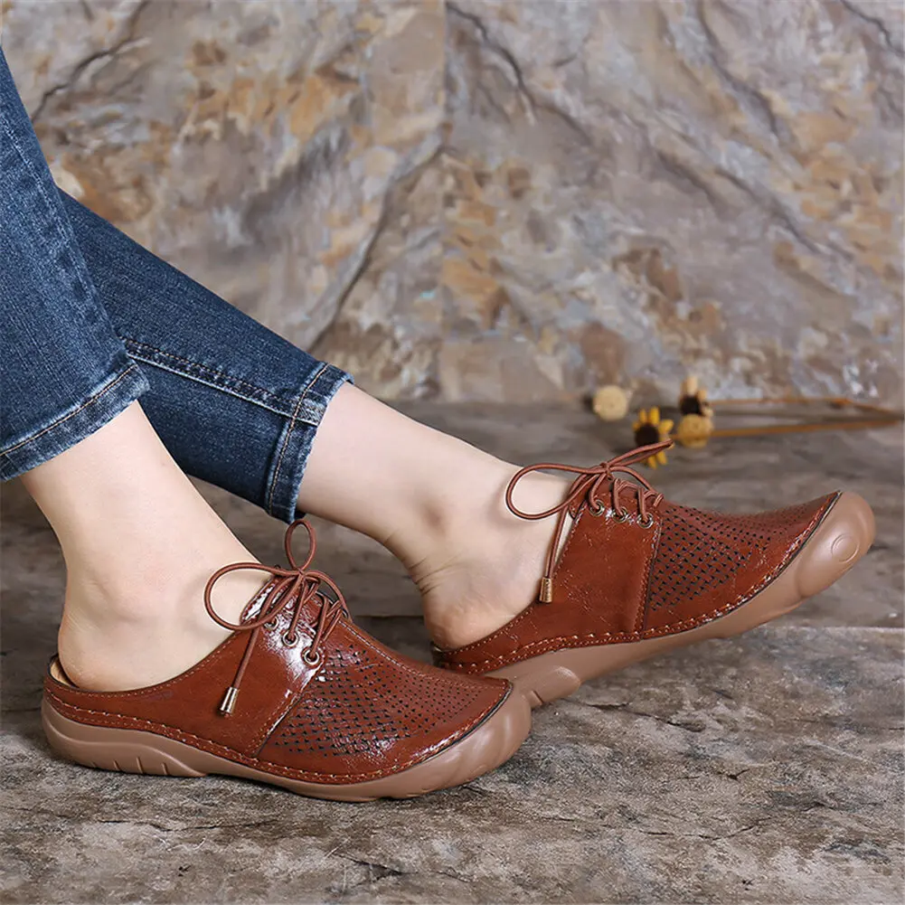 

Женские летние сандалии в стиле ретро с вырезами и открытой спиной; Пляжные сандалии; XRQ88