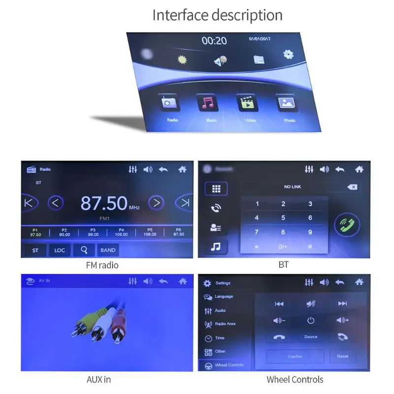 

7" Folding Touch Screen 1Din Car Stereo MP5 Player 87HE