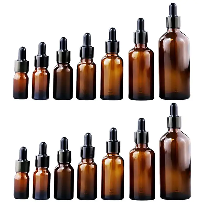 

14Pcs Glass Essential Oil Bottle Cosmetic Liquid Container Reagent Bottle Brown