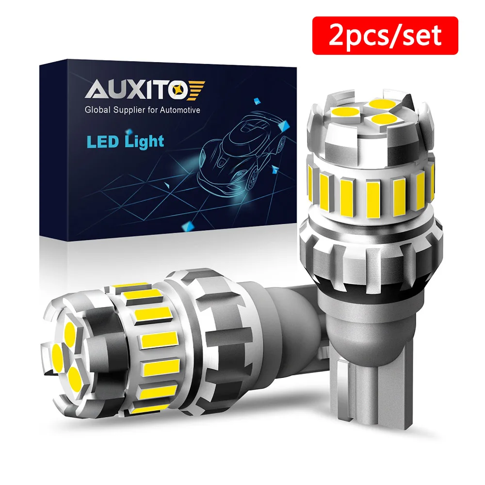 Светодиодная лампа AUXITO T15 W16W, 2 шт., T16, Canbus, задсветильник свет, 921, светодиодный ная лампа, высокая яркость, без ошибок, Автомобильный свет s 912 K, белый