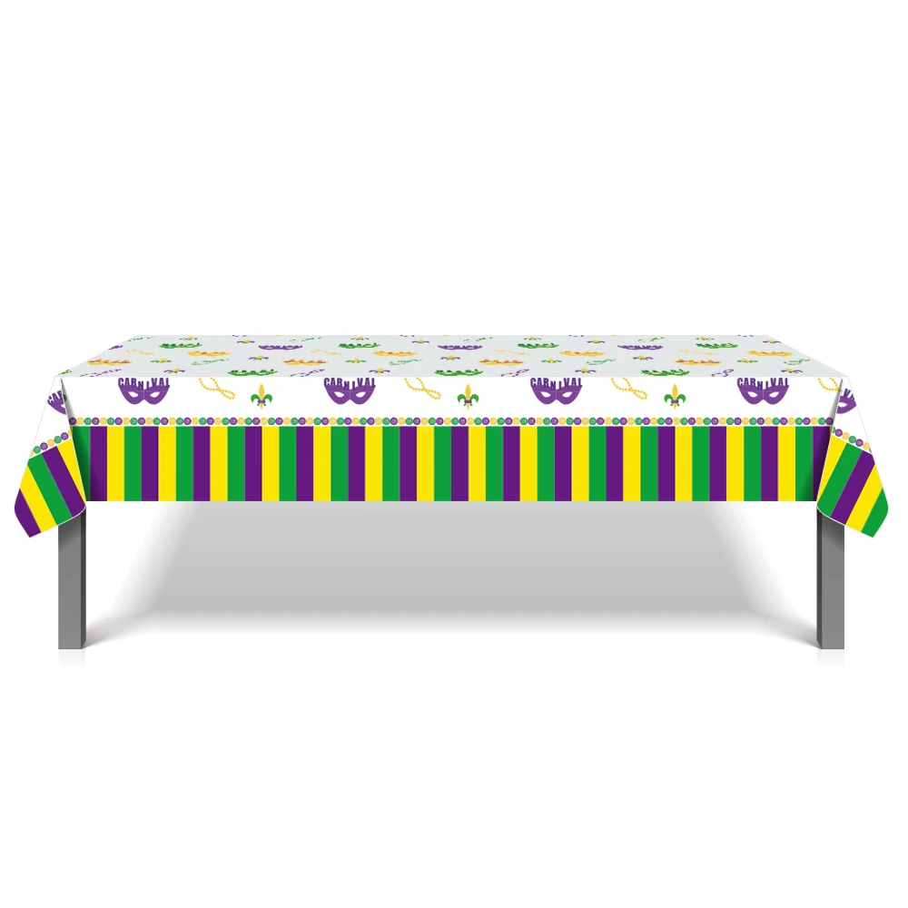 130*220 см красочные маска Mardi Gras скатерть с днем рождения одноразовые Tablecover