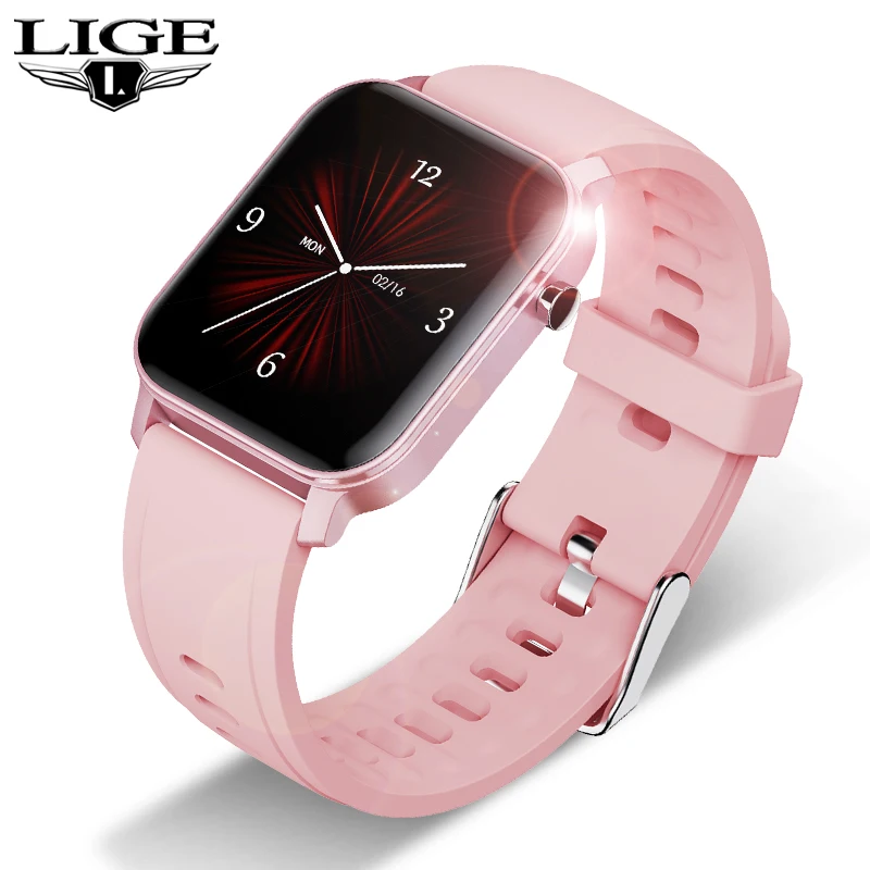 

LIGE New Full Touch Screen Smart Watch Women Sport Heart Rate Blood Pressure IP68 Waterproof Smart watches relojes inteligentes