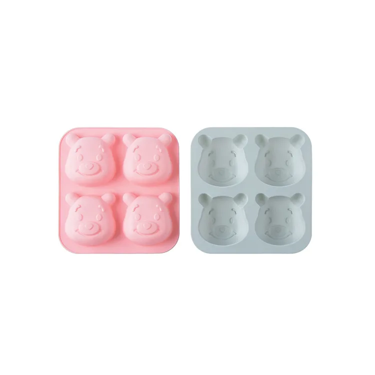 

Homemade silicone cake mold 4 chocolate pudding bake in bear mold High temperature steamer oven available Kitchenware