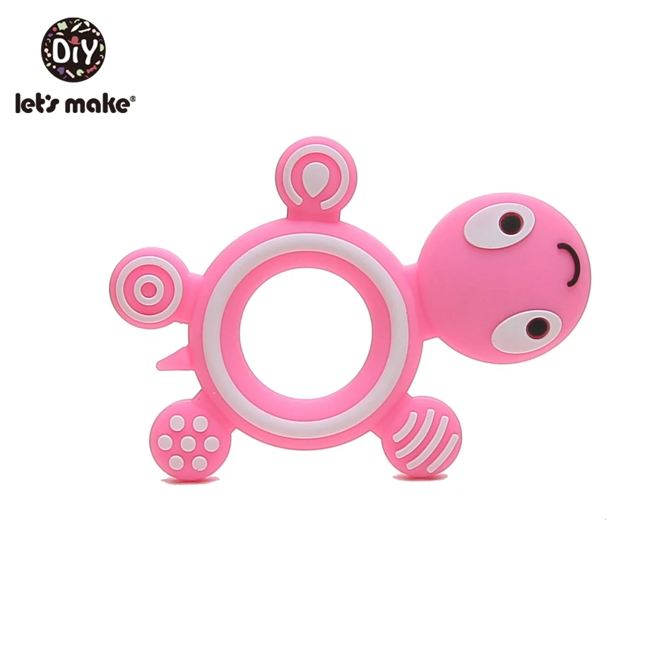 Pink Turtle 1 шт. силиконовый Прорезыватель для зубов Bambi Sika олень сенсорная игрушка для новорожденного ребенка аксессуары для ухода за ребенком органический Прорезыватель для зубов - Цвет: Pink Turtle