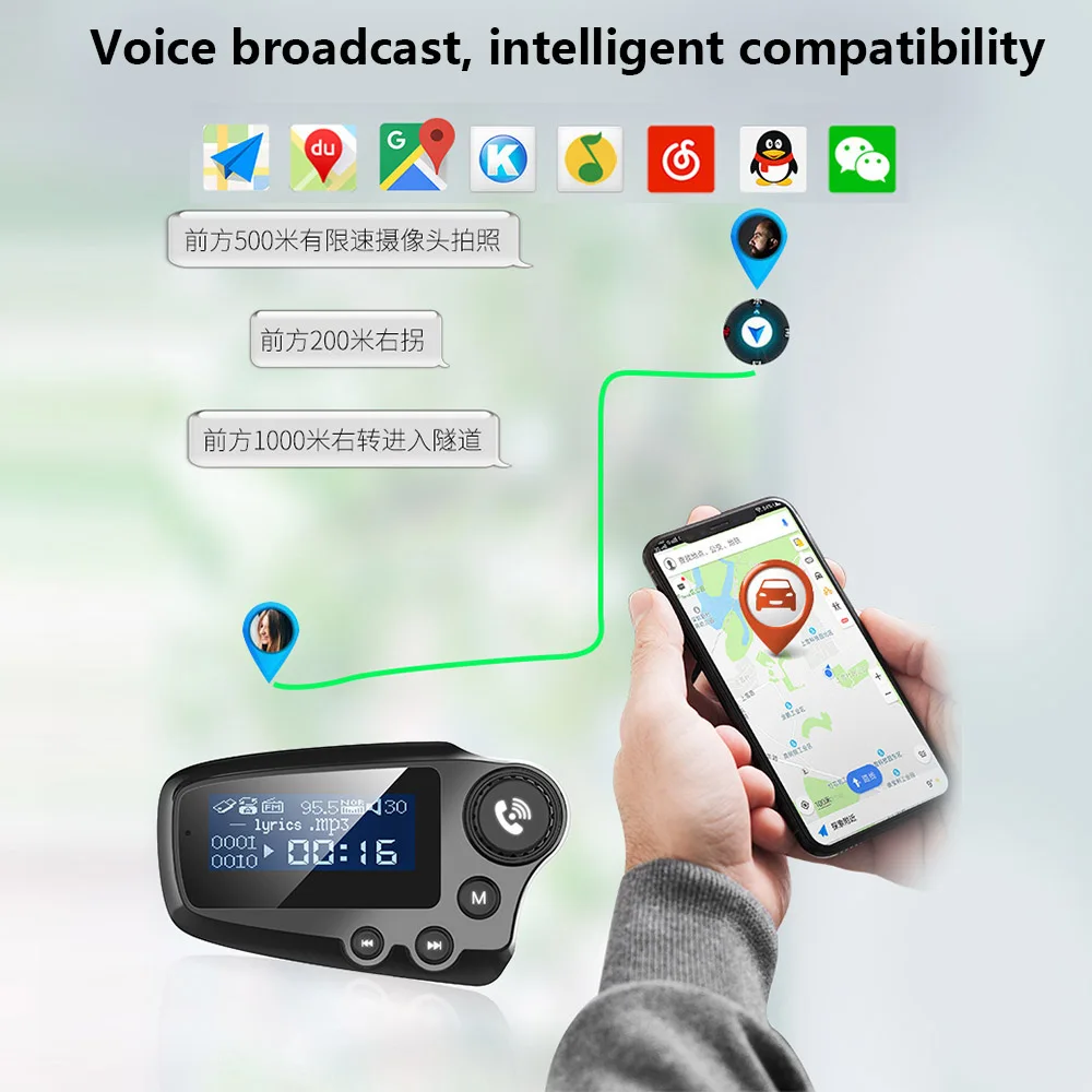 Автомобильные MP3 плееры T91 Bluetooth QC3.0 Быстрая зарядка 1 8 дюймовый ЖК дисплей 5 0 AUX