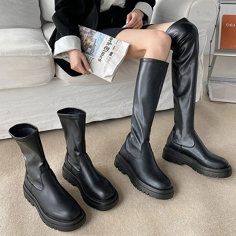 

Long Boots Over The Knee Ladies Luxury Fashion Winter Warm Fur Shoes Platform Fashion Woman Boots Slip On New Boot #ZYNWY-723