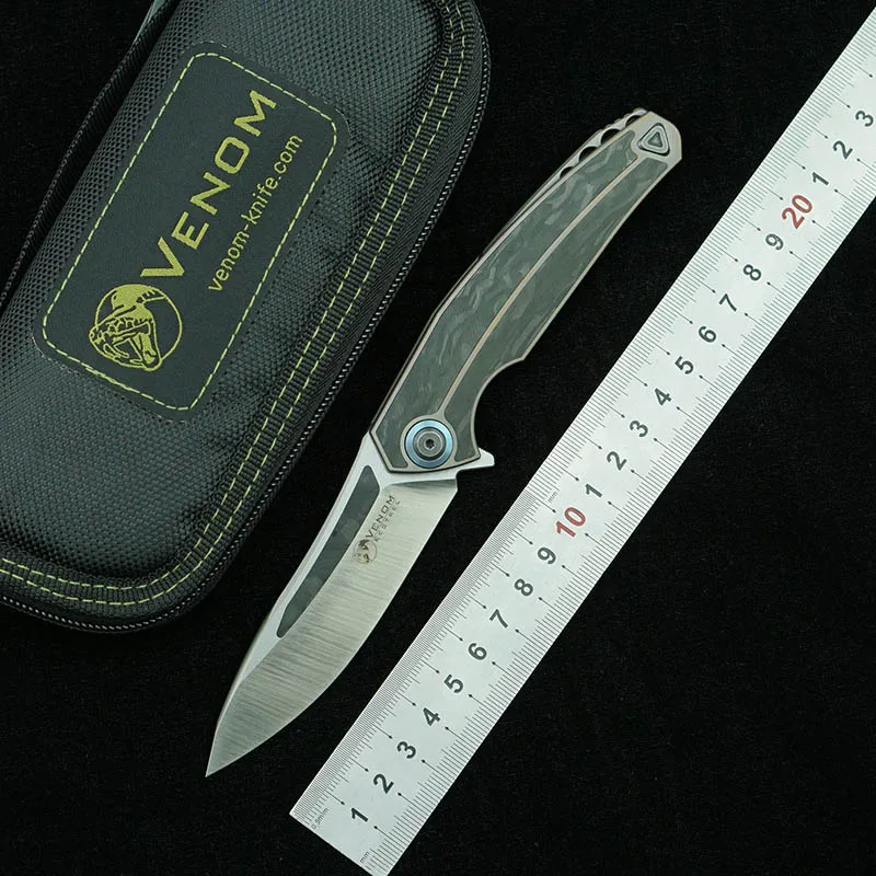 Складной нож VENOM Kestrel M390 лезвие из титана/углеродного волокна ручка походный