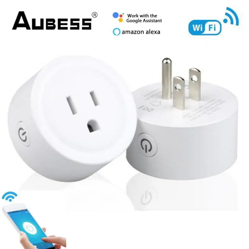 

10A US Wifi Smart Plug Socket Outlet Monitor Timing Function Support Alexa Google Assistant Voice Control Electrical Socket