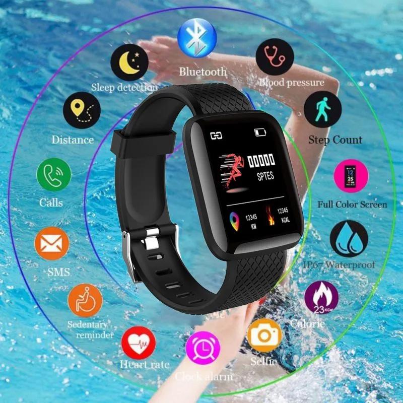 Multifunction Smart Watch Waterproof Sweatproof Fitness Tracker Dynamic Heart Rate Pedometer Monitoring Music Control Band | Электроника