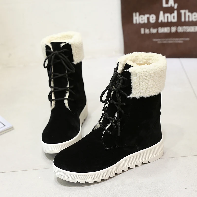 Женские короткие ботинки однотонные бархатные теплые с закрытым носком s51 для