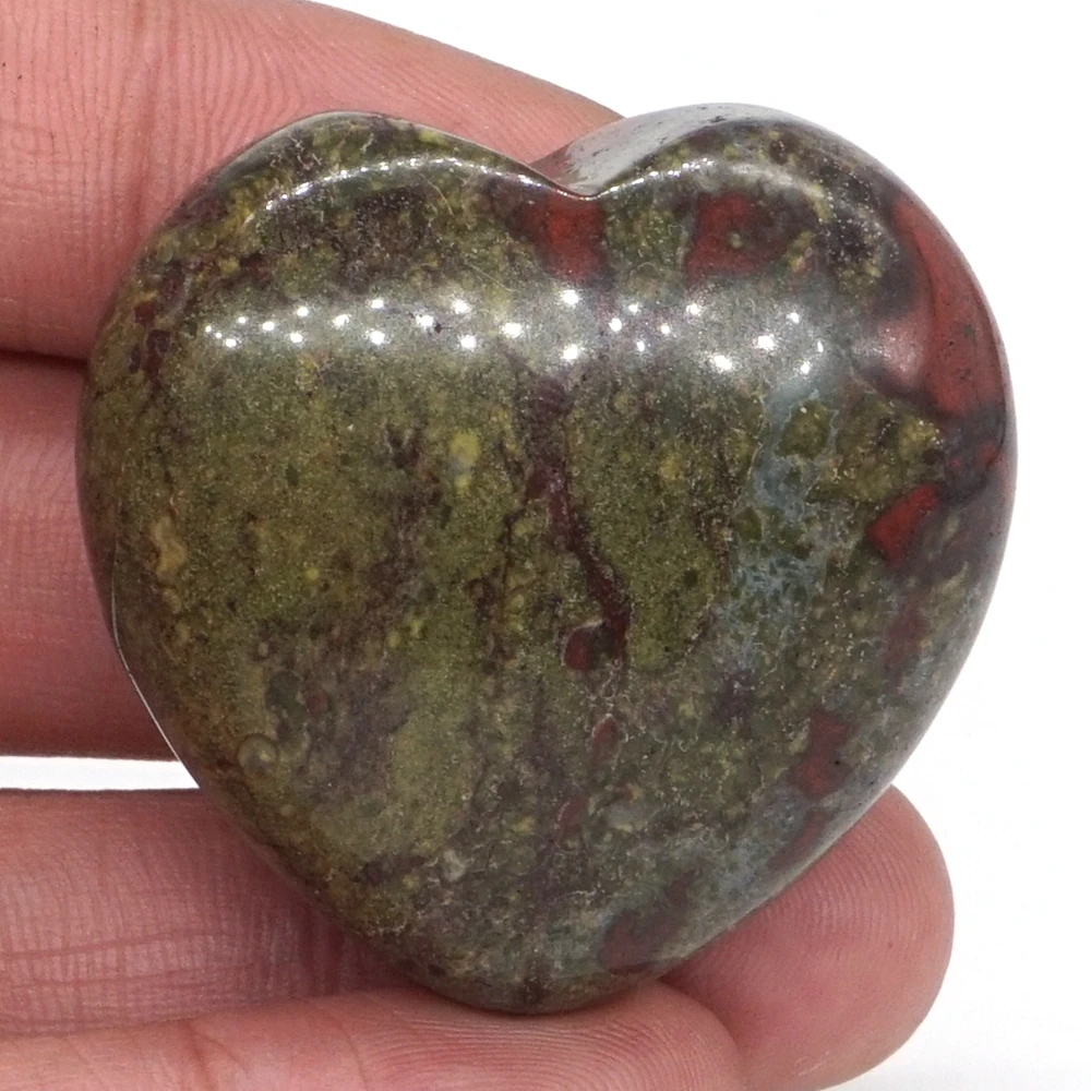 1.5&quot Puffy Love Heart Assorted Natural Dragon Bloodstone Crystal Hand Carving Reiki Healing Energy Chakra Gift - купить по