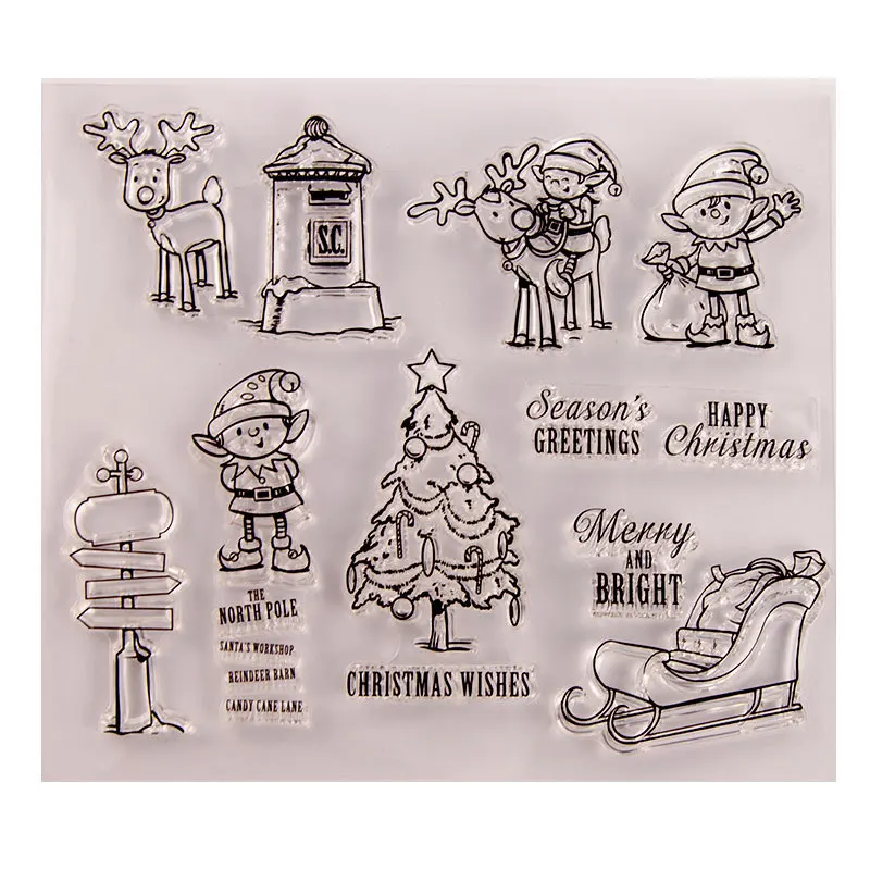 Силиконовый штамп прозрачный сделай сам прозрачные снежинки снеговик