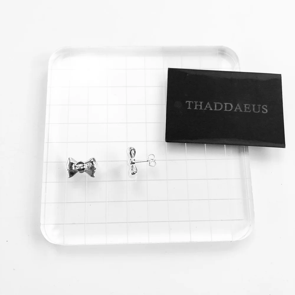 Серьги гвоздики с бантом Блестящие модные ювелирные изделия в европейском стиле