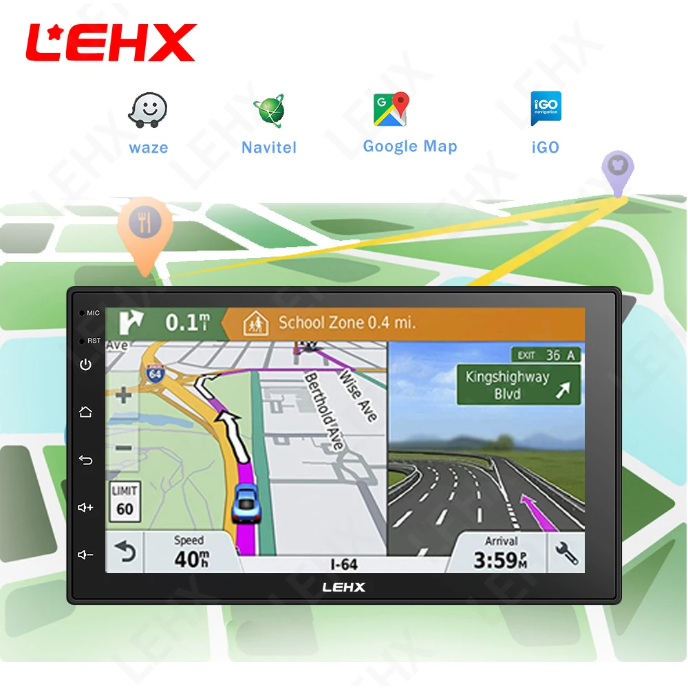 Автомобильный мультимедийный плеер LEHX 2DIN 7 дюймов Android 10 DVD радио GPS для TOYOTA Nissan Kia